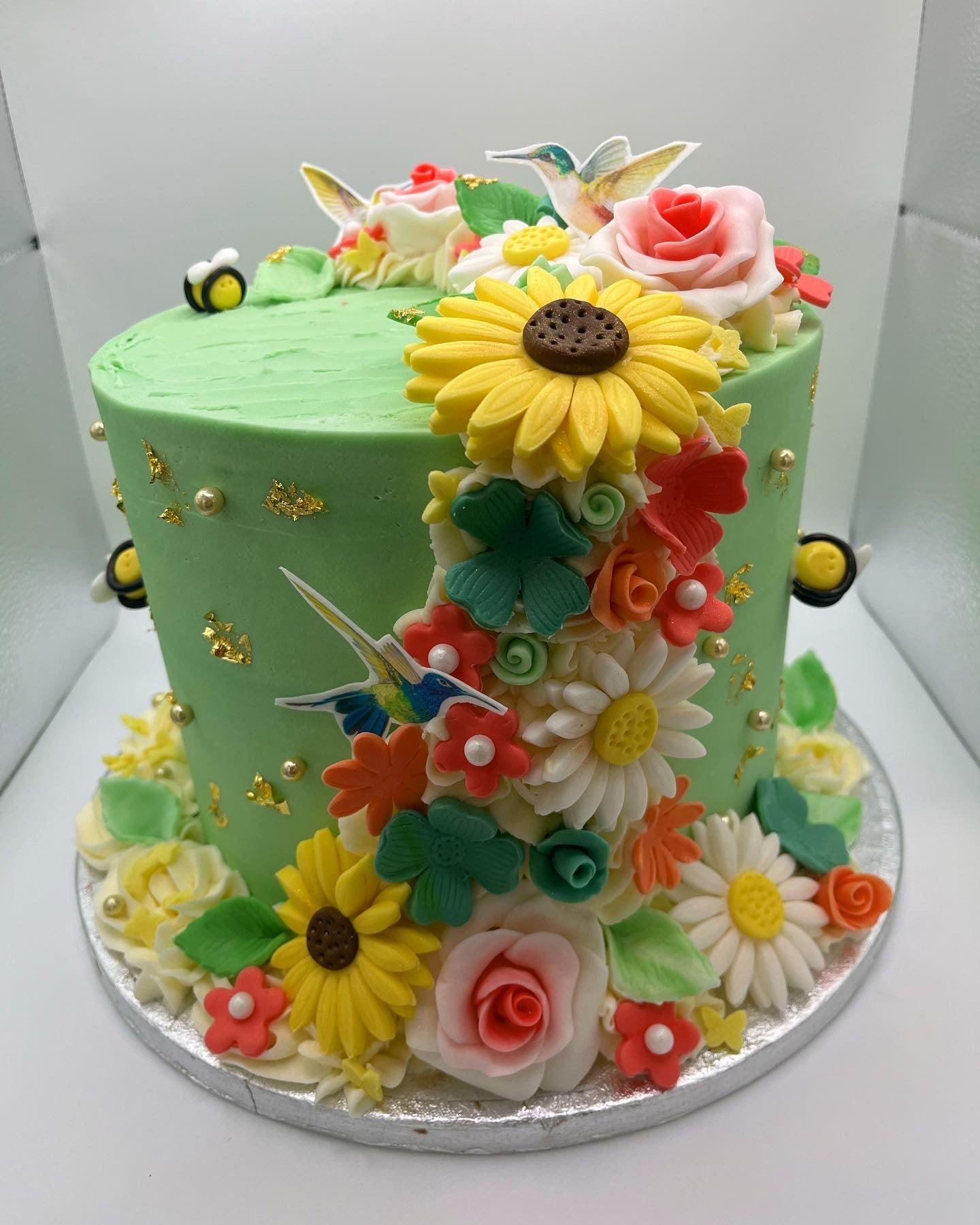 Delight in the Beauty of an English Green Garden Celebration Cake